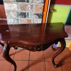Late 19th Century French Carved Hall Stand Console Table with Cabriole Legs, 
