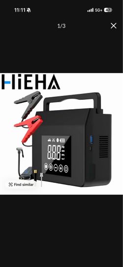 HIEHA 2026 4000A Car Jump Starter with 150PSI Air Pump - 5-in-1 Emergency Tool (15000mAh Power Bank)