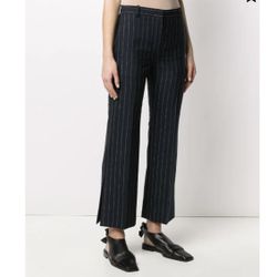 GIORGIO SANT'ANGELO SPORT Navy Blue White Pinstripe Business Trouser Pant Slacks