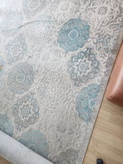 Rug blue white grey