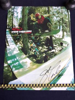 Vans Skateboard Legend Steve Caballero Autograph Poster Vintage 2002