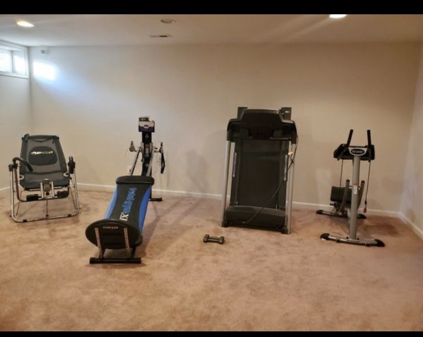 Gym Equipment: Ab Machine, Treadmill , Total Gym, Ab and back machine