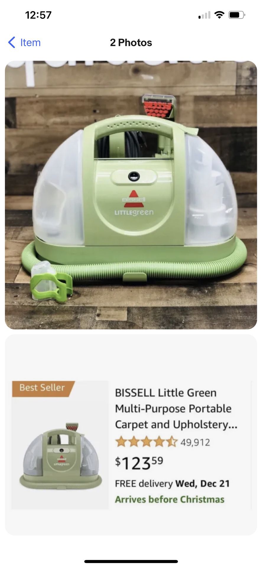 BISSELL Little Green Multi-Purpose Portable Carpet Cleaner 1400B.