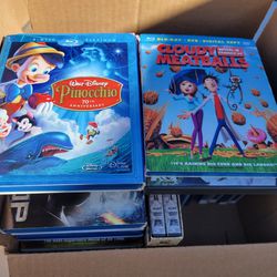 Boxes Of Disney And Assorted Blu-ray DVDs