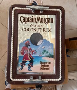 Vintage Captain Morgan Original Coconut Rum Nautical Bar Mirror