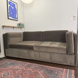 Modern 80" Sleeper Sofa, Blu Dot Mink Velvet