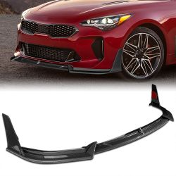 For 2018 2019 2020 2021 2022 2023 Kia Stinger GT-Line Carbon Look Front Bumper Lip Spoiler Splitter -(2-PU-213-PCF