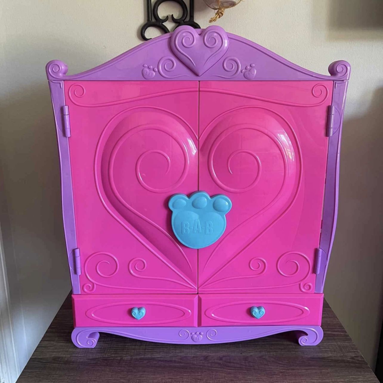 Build A Bear Pink Purple Armoire Dress Accesory Closet Wardrobe Kids Toy