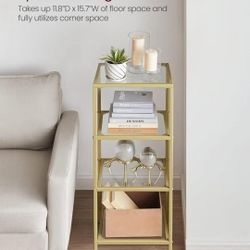 4-Tier Bookshelf, Slim Shelving Unit for Bedroom, Bathroom⭐🎈🌟🌟🌟🎈🎈🎈