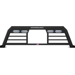 Magnum Low Profile Lighted Headache Rack with Window Cut Out | Fits 2009 to 2024 RAM 1500 Classic & 2009 to 2024 RAM 2500 Heavy Duty with RAM Boxes | 