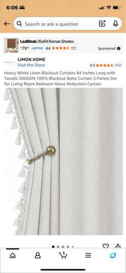 New in packaging 52x96 white/beige curtains with tassels