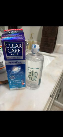 Clear care and Biotrue contact lense cleaner