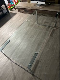 Glass center Table with Chrome Legs