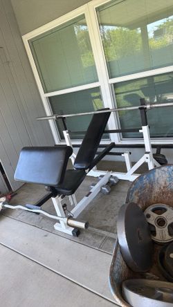 Weight bench and weights