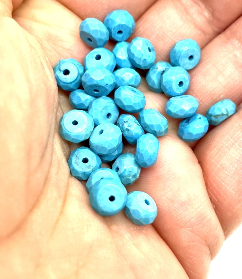 95 Faceted Turquoise Beads