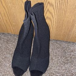 Peep Toe Knit Design Stiletto Heels