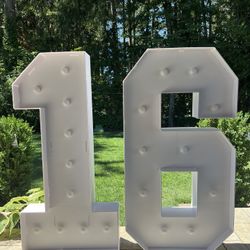 4FT Marquee Light Up Numbers “Sweet 16”