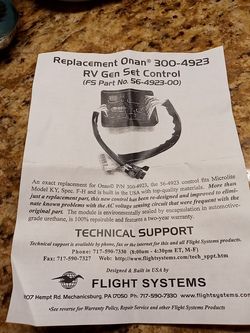 Flight systems control board for onan generator