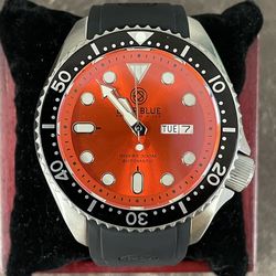 Deep Blue Military Diver 300 Automatic - Orange Sunray Dial - Sapphire - 44mm