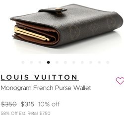 Louis Vuitton Monogram French Purse Wallet