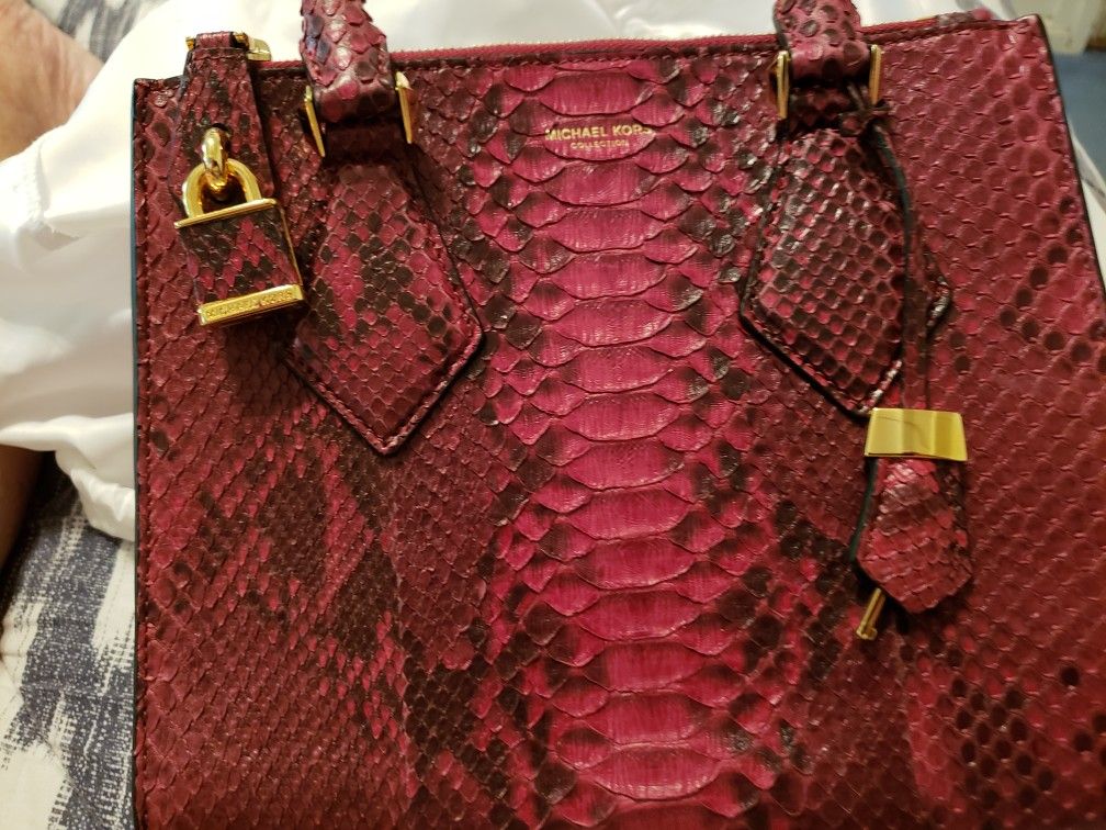 Mk real snake skin sachel