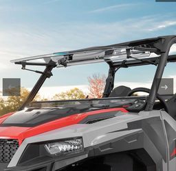 KEMIMOTO 3-IN-1 Front Flip Windshield Compatible with Polaris General 1000, XP 1000, 4 1000 2016-2026 Heavy-Duty Scratch Resistant Fold Clear UTV Wind