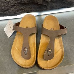 Birkenstock Women’s Leather Flat Toe-Post Sandal US 6 New