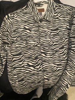 Zebra Jean Jacket Size Small 