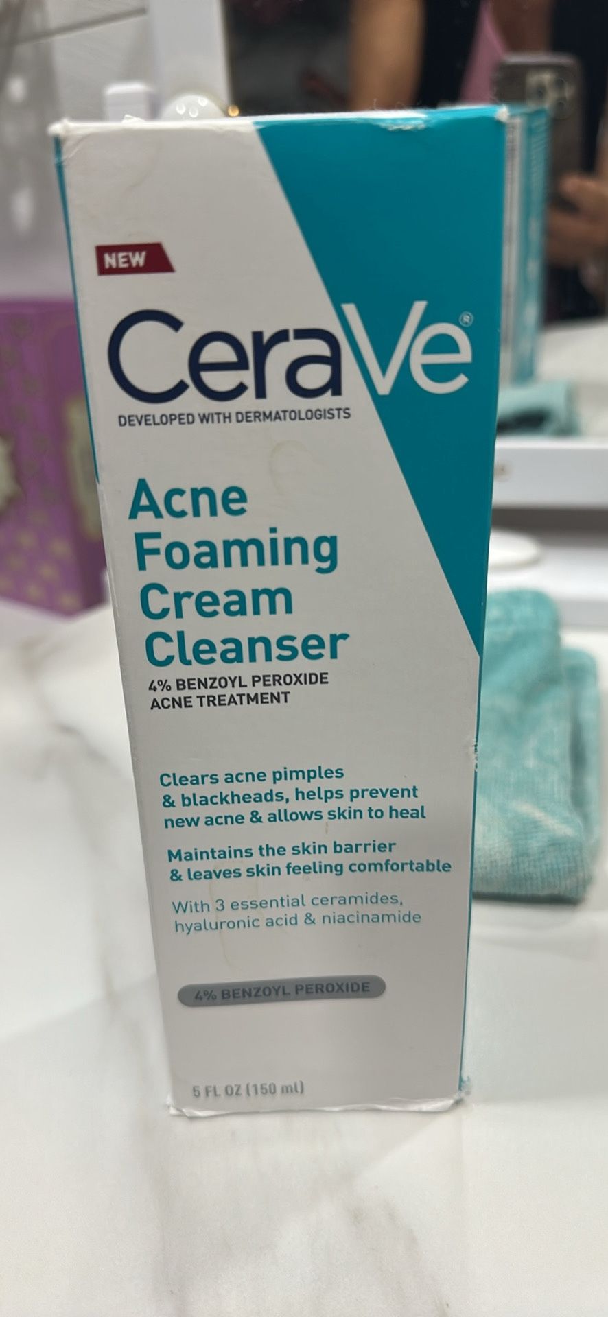CeraVe Acne Foaming Cream Face Cleanser For Sensitive Skin, 5 Oz