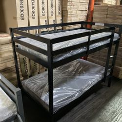 Twin bunk bed. Comes in espresso, white & grey. Assembly required. Assembly not included. Taxes included. Free delivery.  Bunk bed only-$220 Bunk bed 