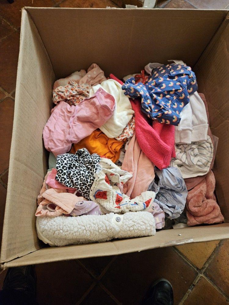 Box Full Of Baby Girl Clothes