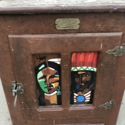 White Clad Antique Ice Box 