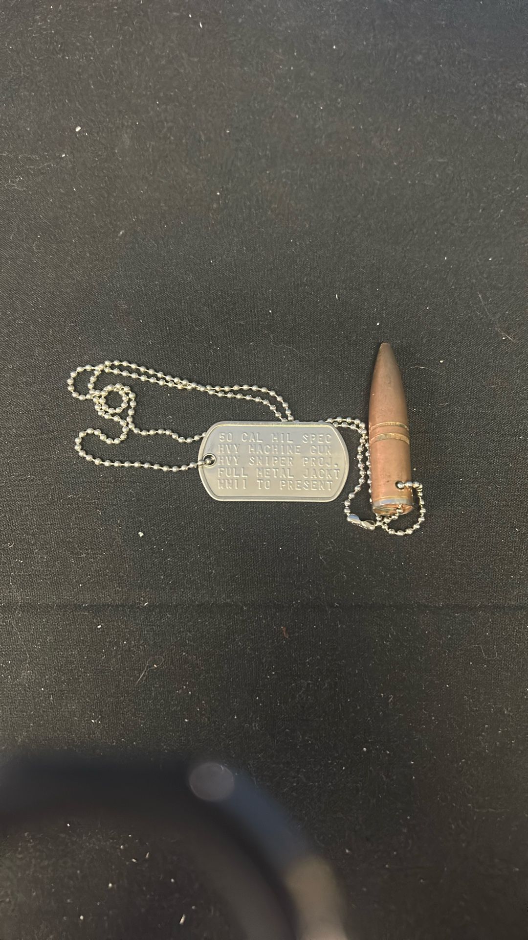 50 Cal Projectile Dog Tag