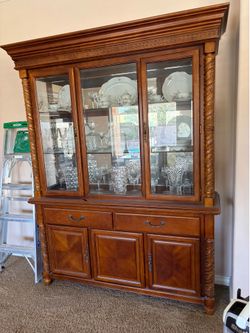 Vintage Wood China Cabinet
