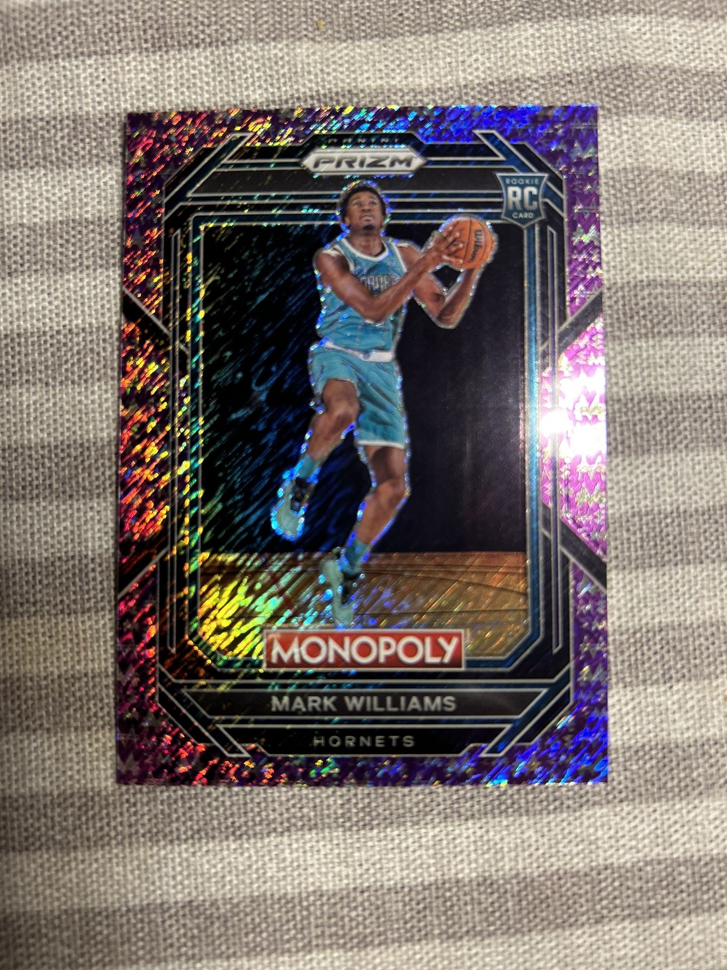 Mark WIlliams RC 2022-23 Panini Prizm Monopoly Rookie Card #12 Purple /50 SSP