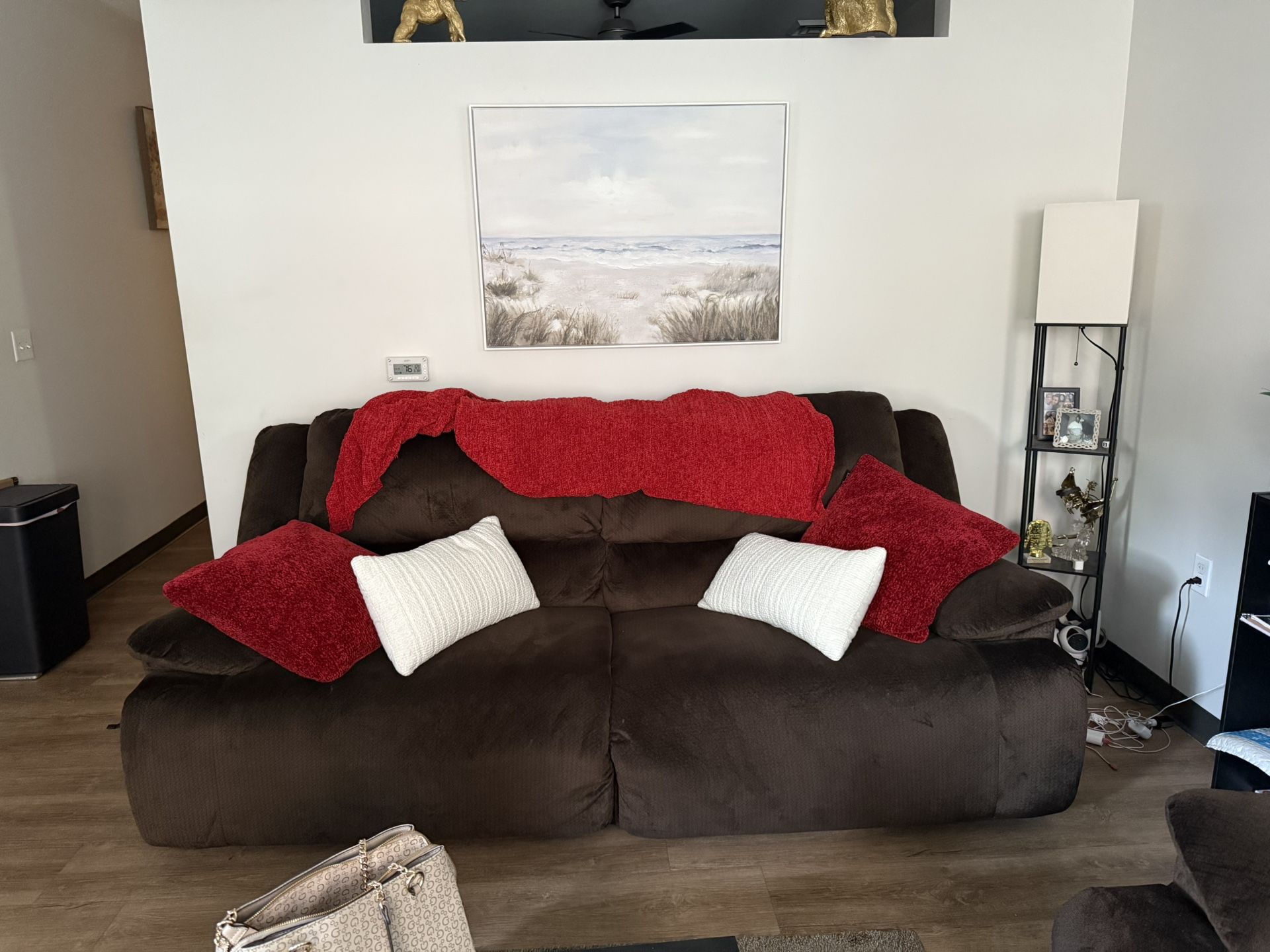 Two Piece Recliner Couches- Brown