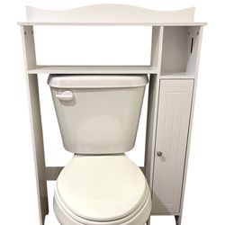 Low White Over The Toilet Cabinet Storage