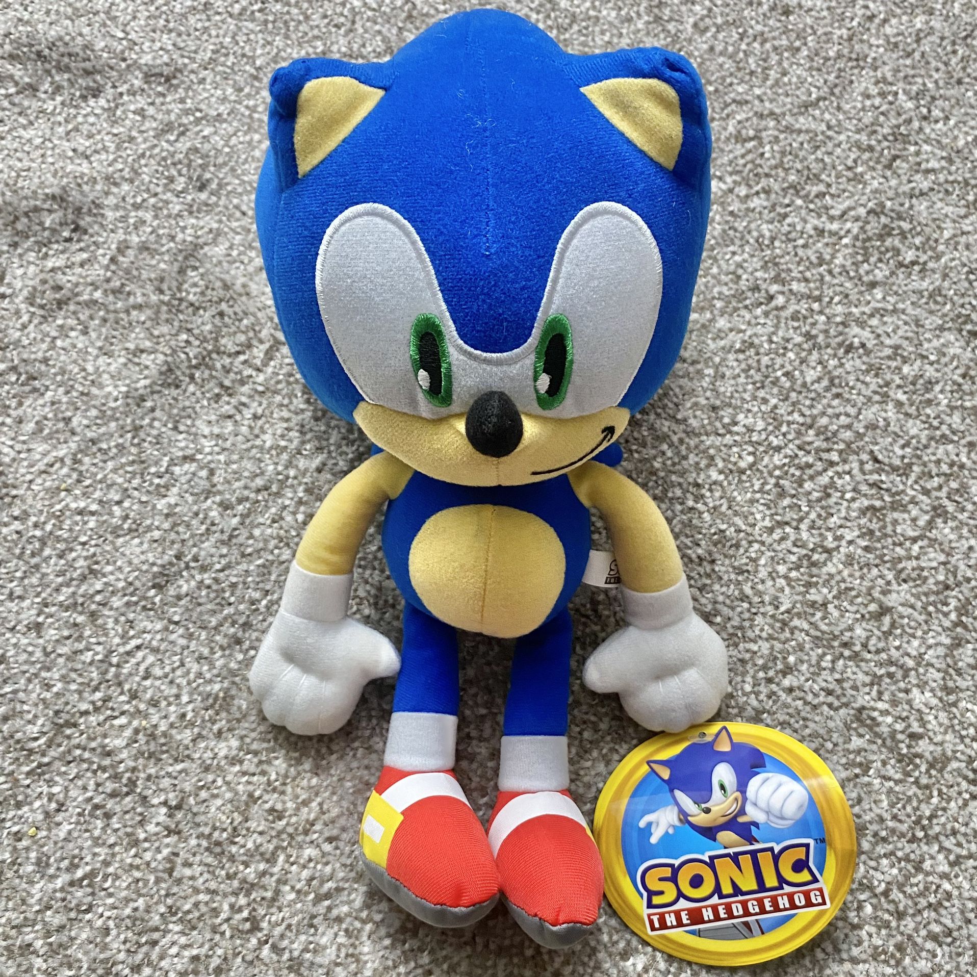 Sonic The Hedgehog BIG HEAD Plush Doll Toy Factory Sega 2019 with Tag