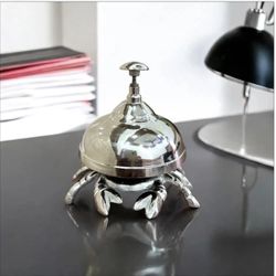 Heavy Duty Silver Brass Crab Style Reception Ornate Hotel Table Desk Bell New Condition