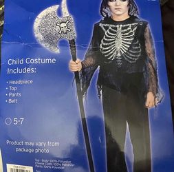 Kids Skeleton Halloween Costume Size 5-7