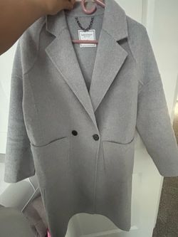 Double breasted wool blend coat
