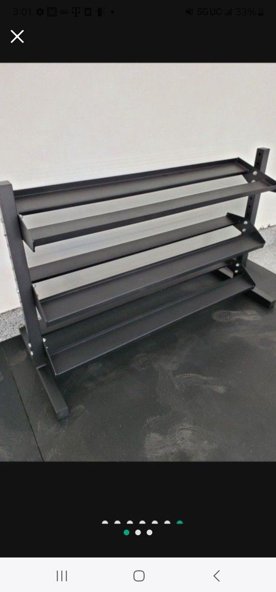 HEAVY DUTY COMMERCIAL GRADE 3 TIER DUMBBELL RACK HOLDS 5 LBS TO 70 LBS ( BRAND NEW IN THE BOX )