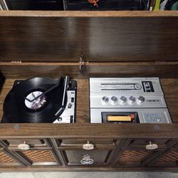 Vintage 60s Record Cabinet With 8 Track Player