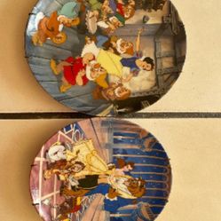 Limited Edition Disney Collector Plates Snow White & Beauty & The Beast.