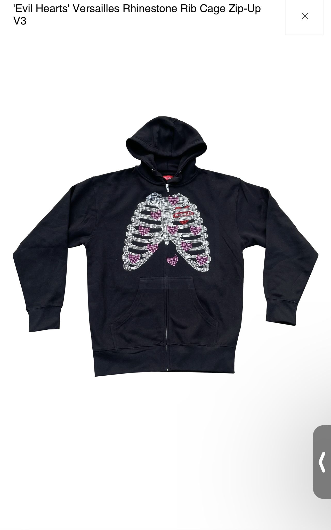 Versailles RhineStone Ribcage Zip Up