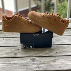 BRAND NEW SUPREME AF1 “WHEAT” FOR SALE!!! MEN’s SIZE 9.5. $210