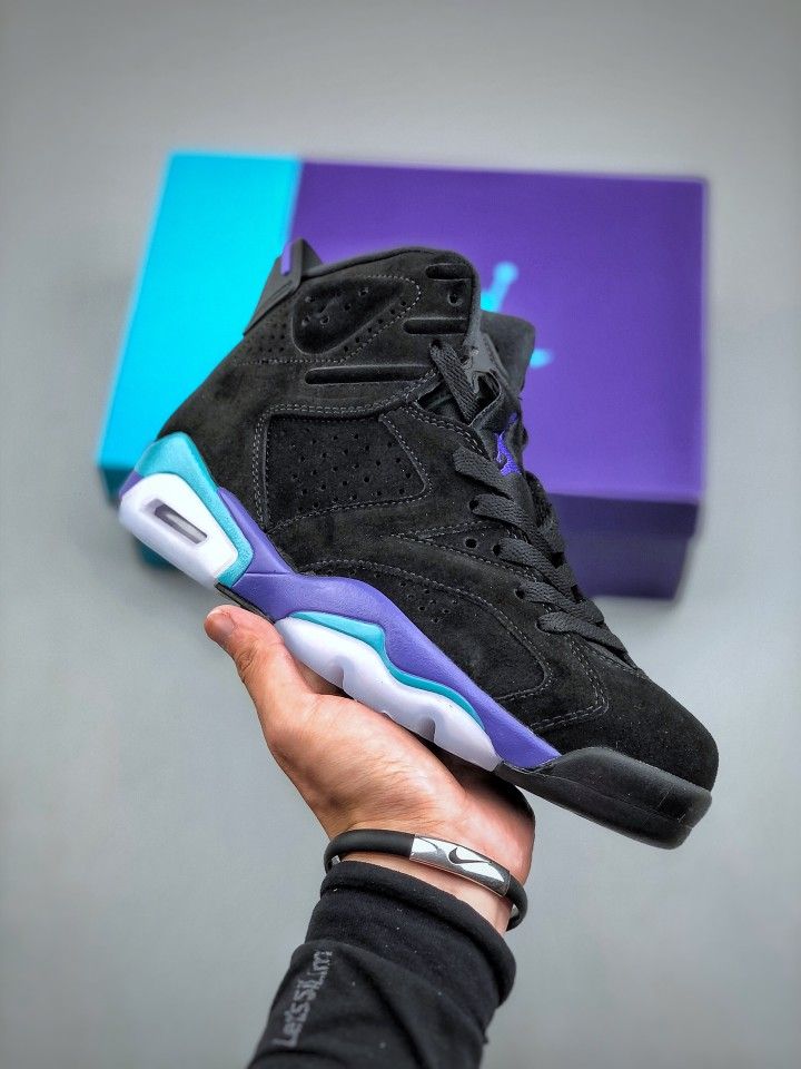 NikeAir Jordan Retro Black and purple Jordan AJ6 generation low