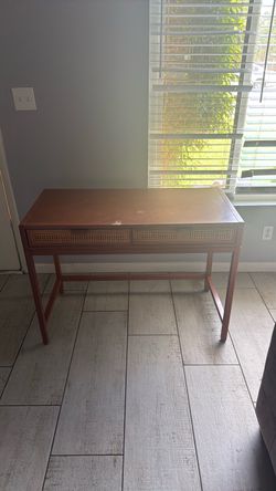 Brown boho vanity desk