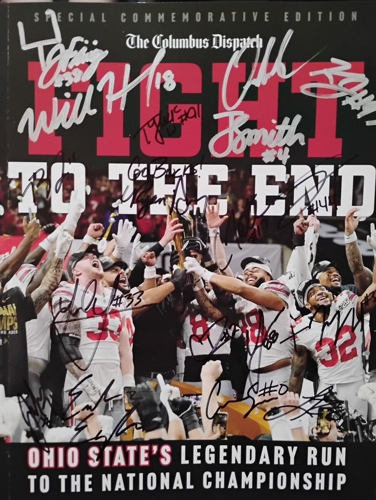 2024 Ohio State Team Signed Autograph Magazine Buckeyes Smith Howard Judkins Sawyer