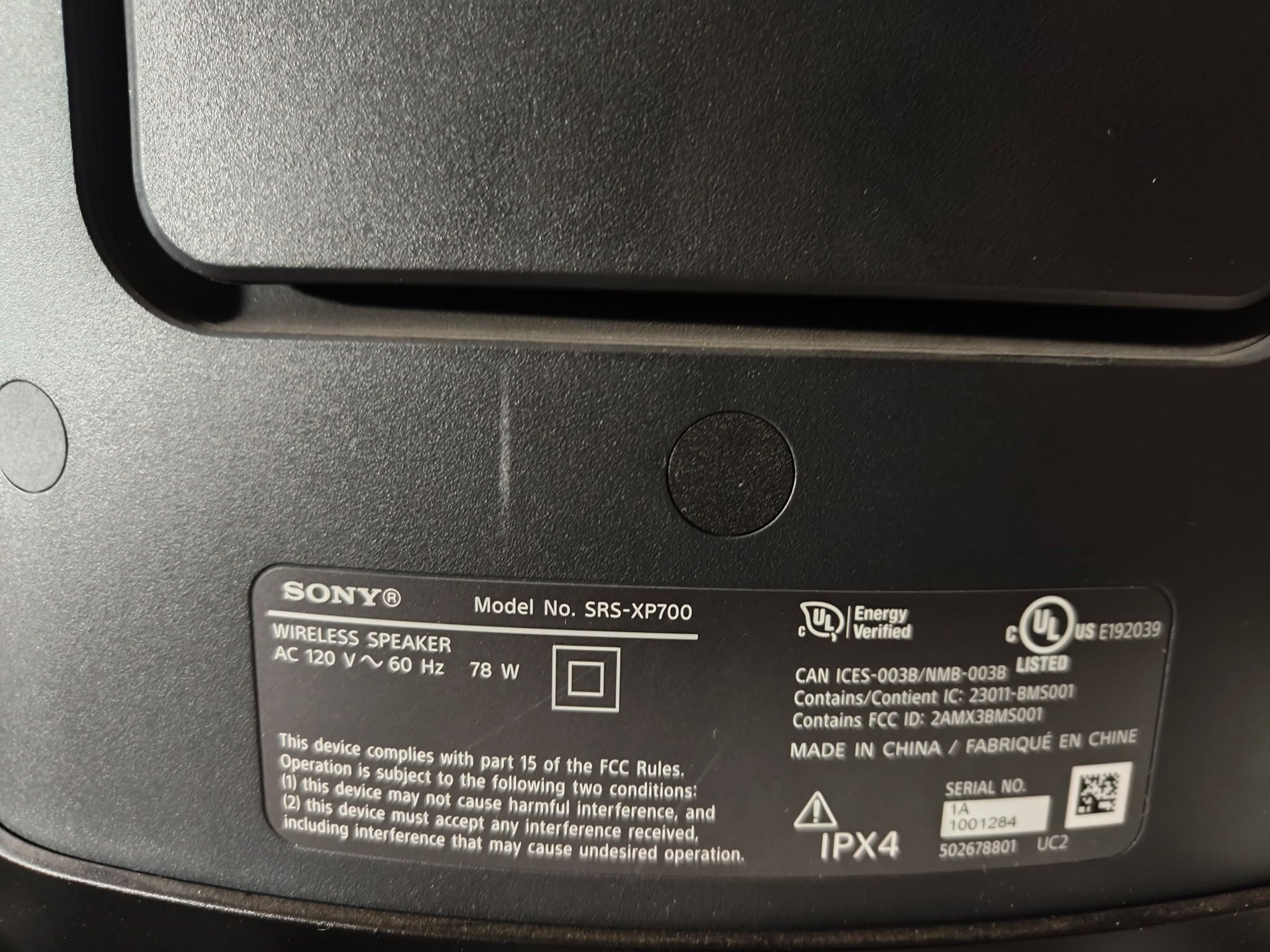 SONY WIRELESS BLUETOOTH SPEAKER